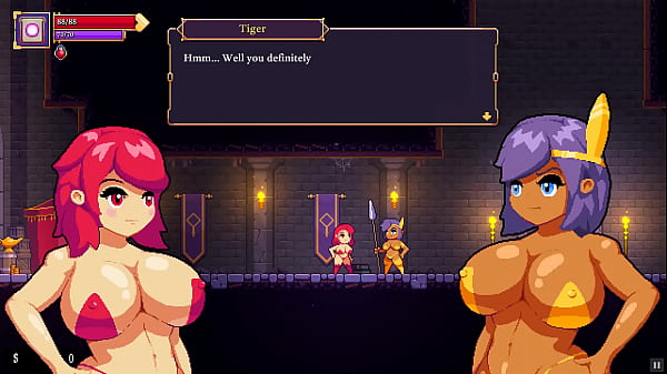 Scarlet Maiden [ Hentai game PornPlay ] Ep.1 Starpon lesbian fun with naughty goblin