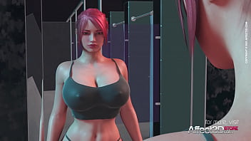 Big tits redhead babe fucked by a futa demon in a 3D animation