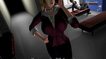 Busty 3D secretary sucking cock at the office