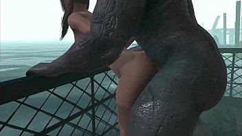 Teen female fucked by monster